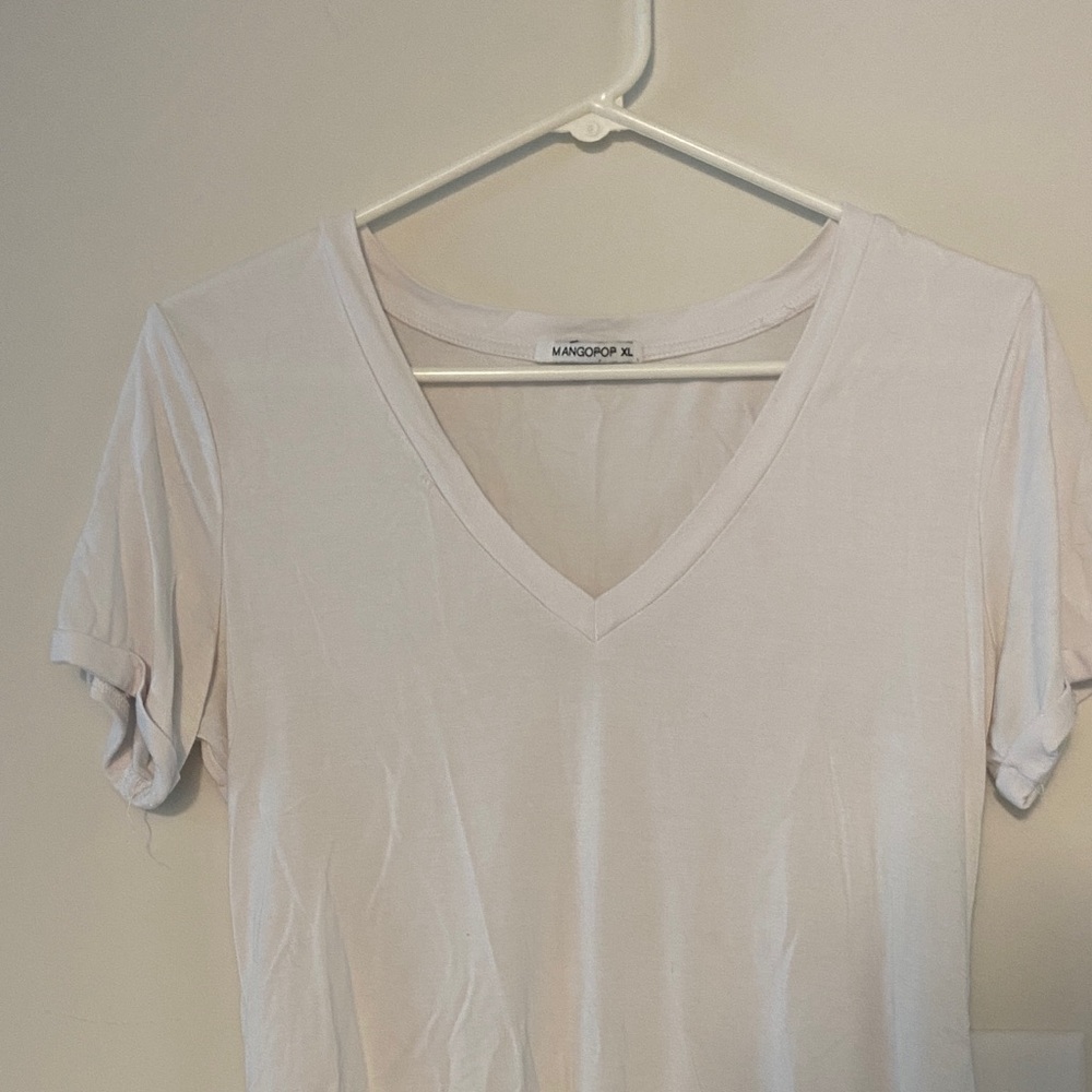 White V-Neck Short Sleeve Bodysuit